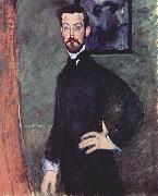 Portrat des Paul Alexanders vor grunem Hintergrund Amedeo Modigliani